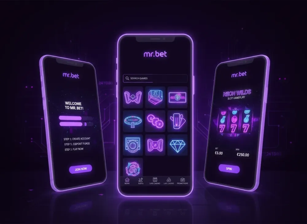 Casino app interface on smartphone